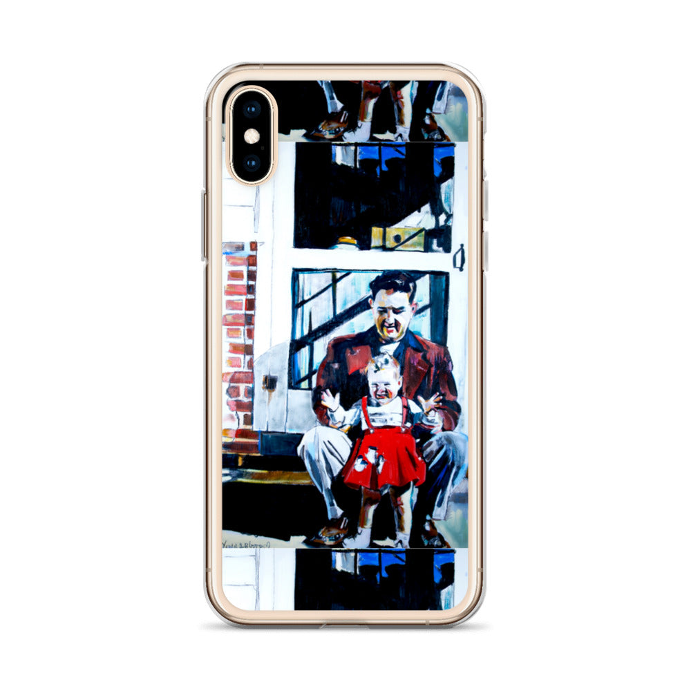 Vintage Father with baby in Red Dress iPhone Case