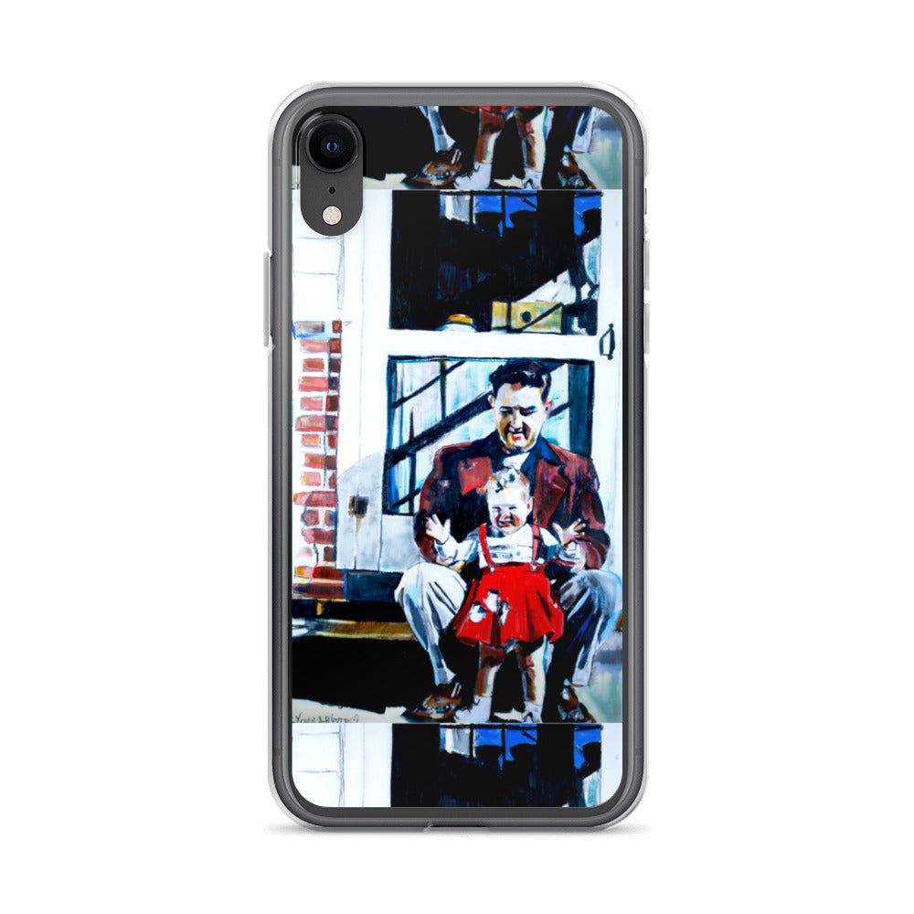 Vintage Father with baby in Red Dress iPhone Case
