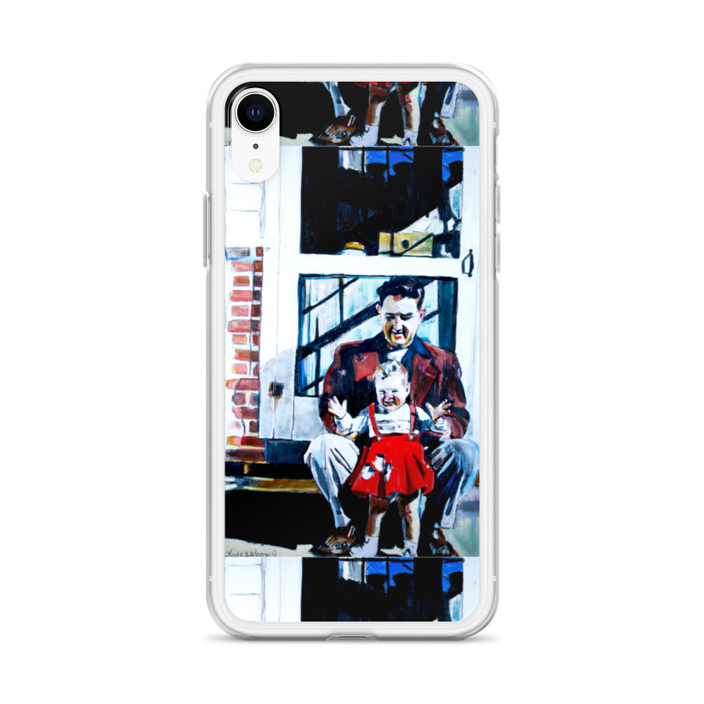 Vintage Father with baby in Red Dress iPhone Case