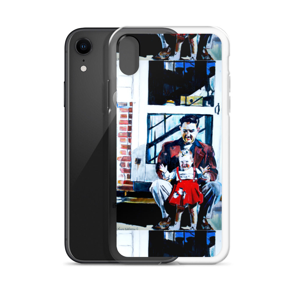 Vintage Father with baby in Red Dress iPhone Case