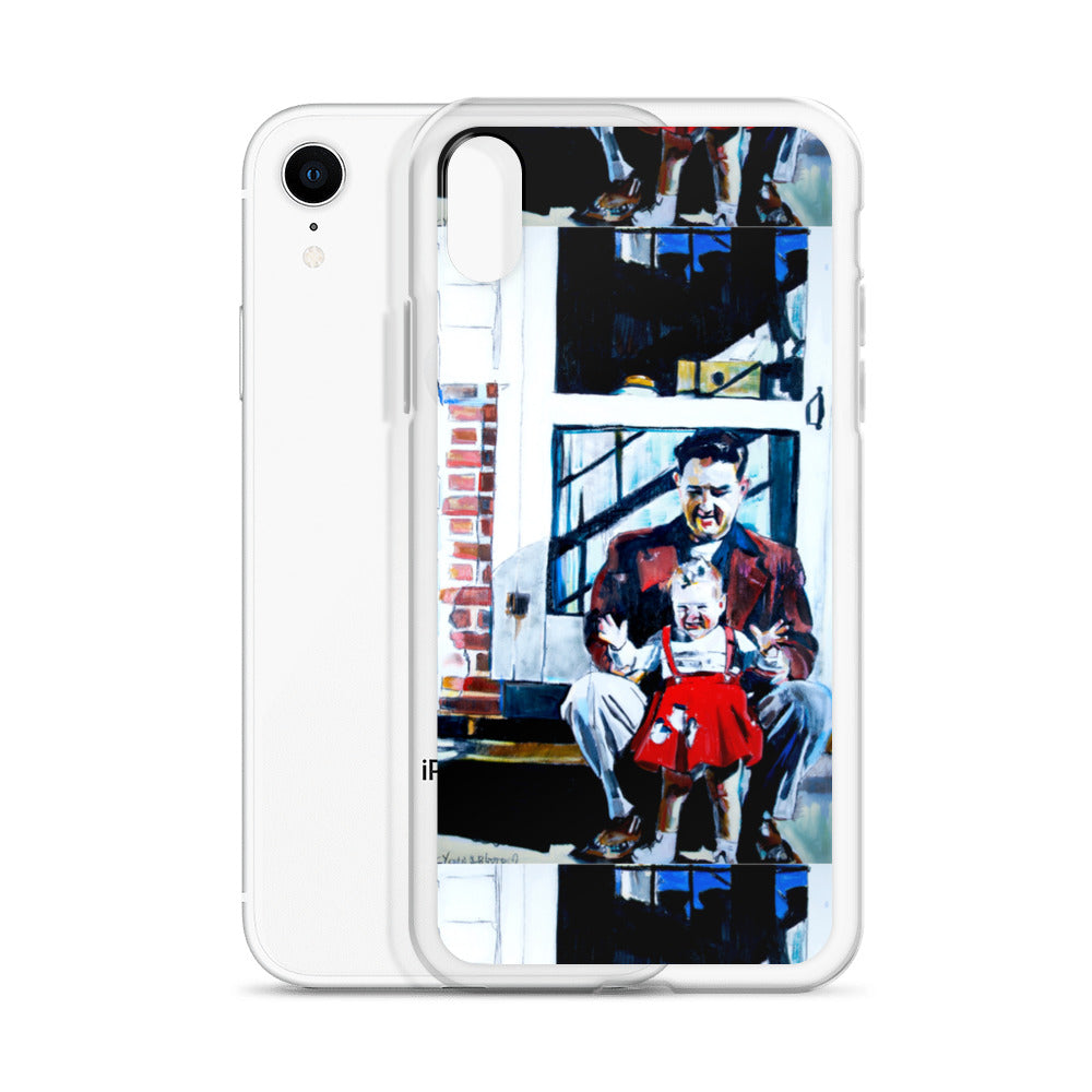 Vintage Father with baby in Red Dress iPhone Case