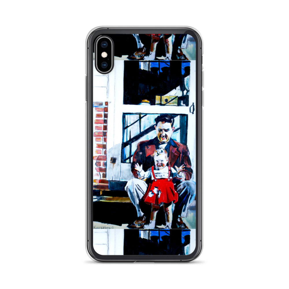 Vintage Father with baby in Red Dress iPhone Case
