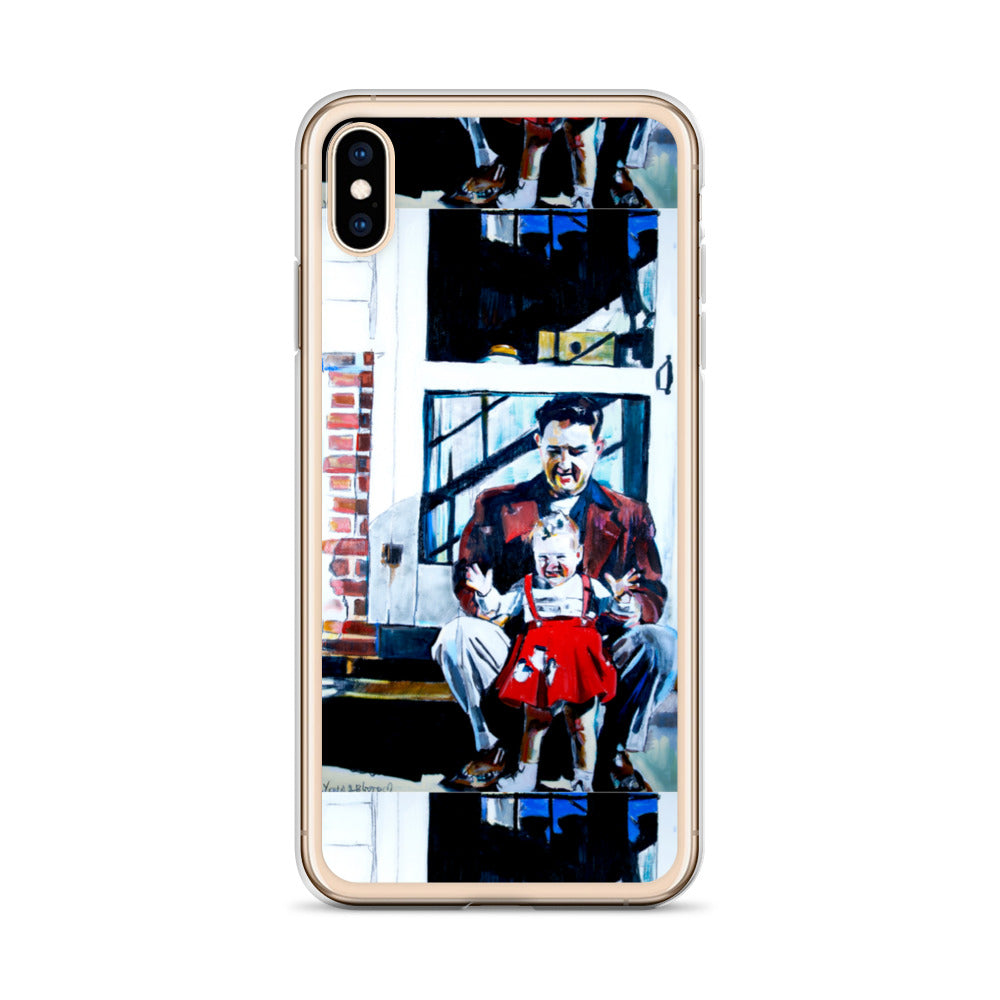 Vintage Father with baby in Red Dress iPhone Case