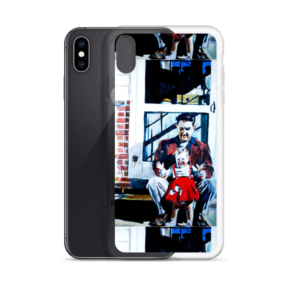 Vintage Father with baby in Red Dress iPhone Case