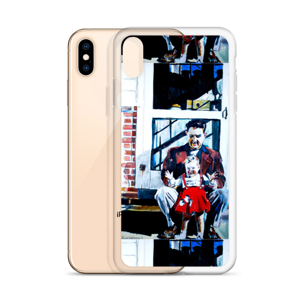 Vintage Father with baby in Red Dress iPhone Case