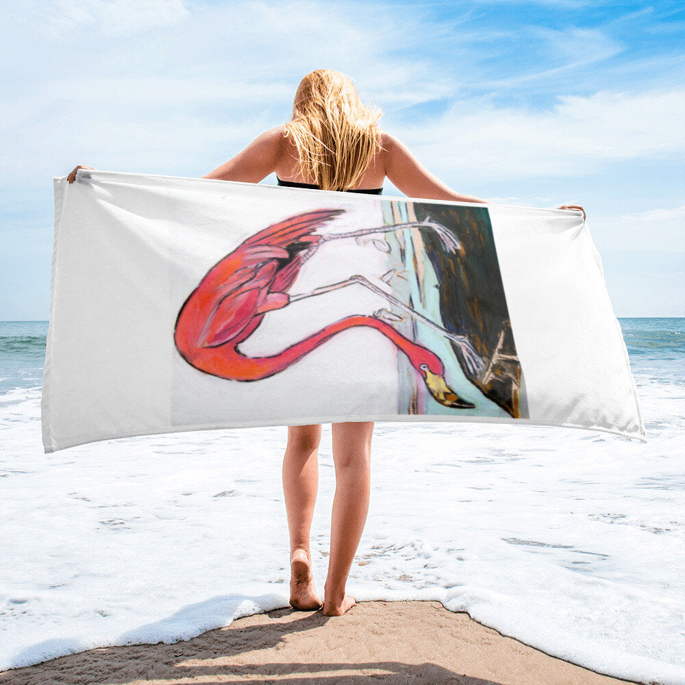 Pink Flamingo Towel