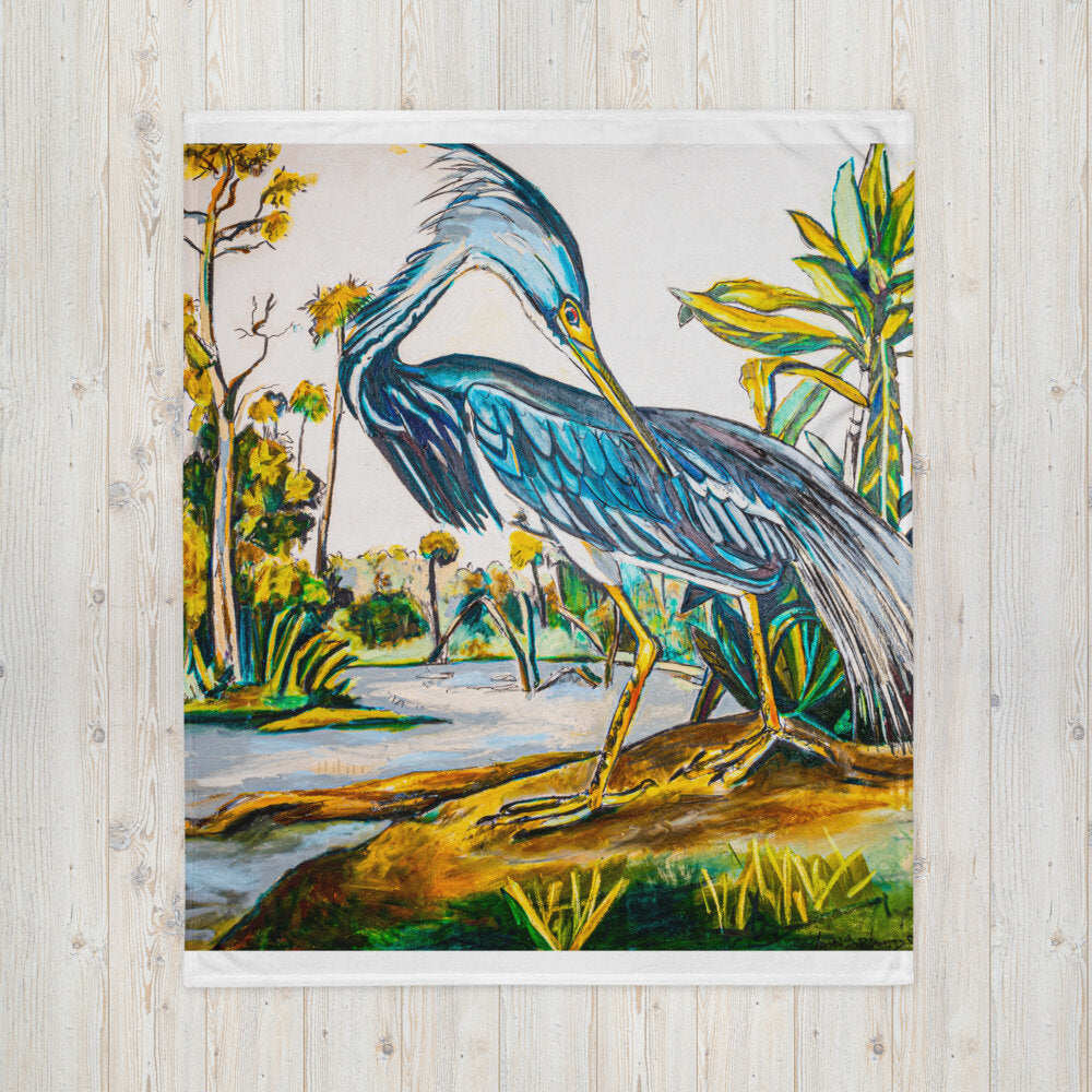 Blue Heron Throw Blanket