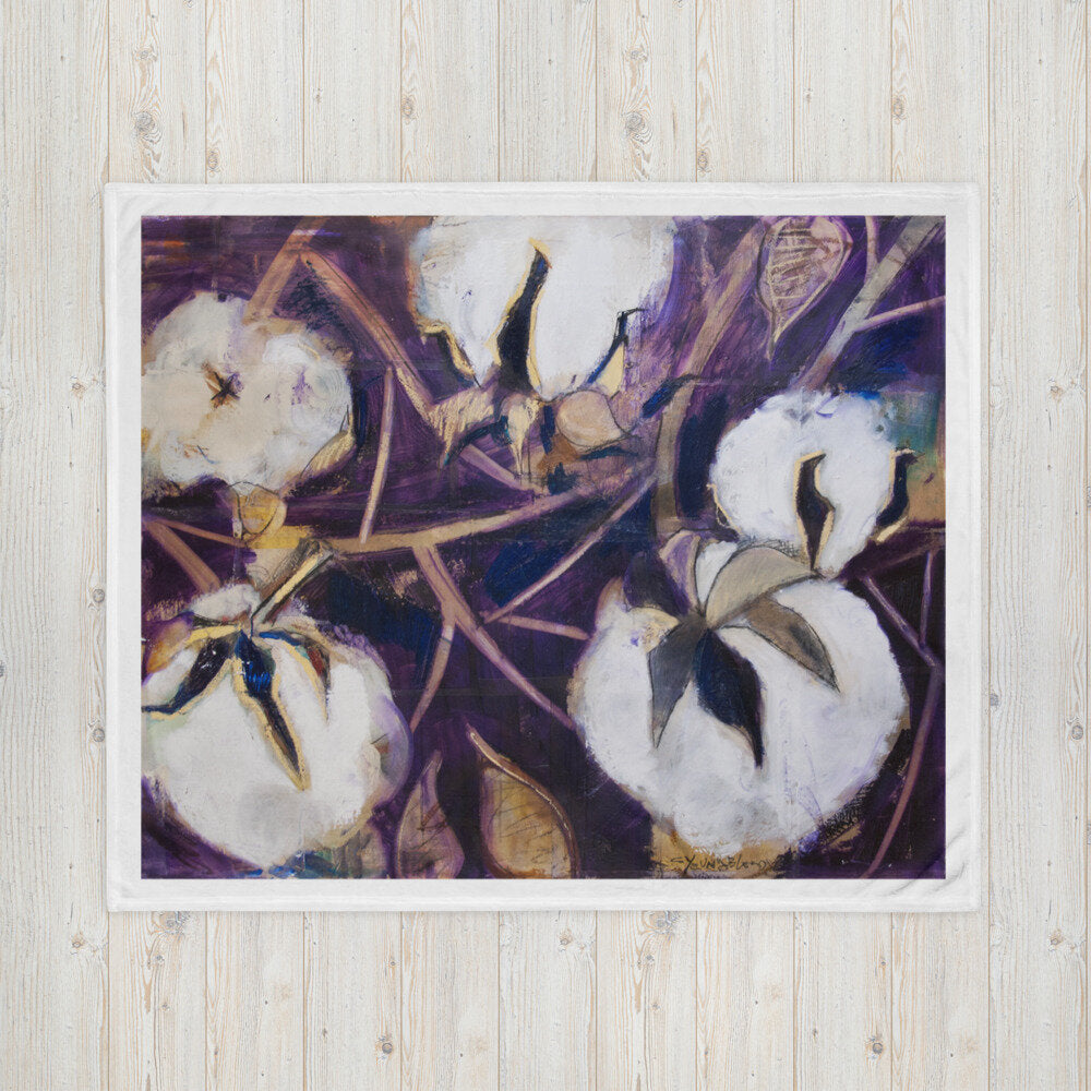 Purple & Gold Cotton Throw Blanket