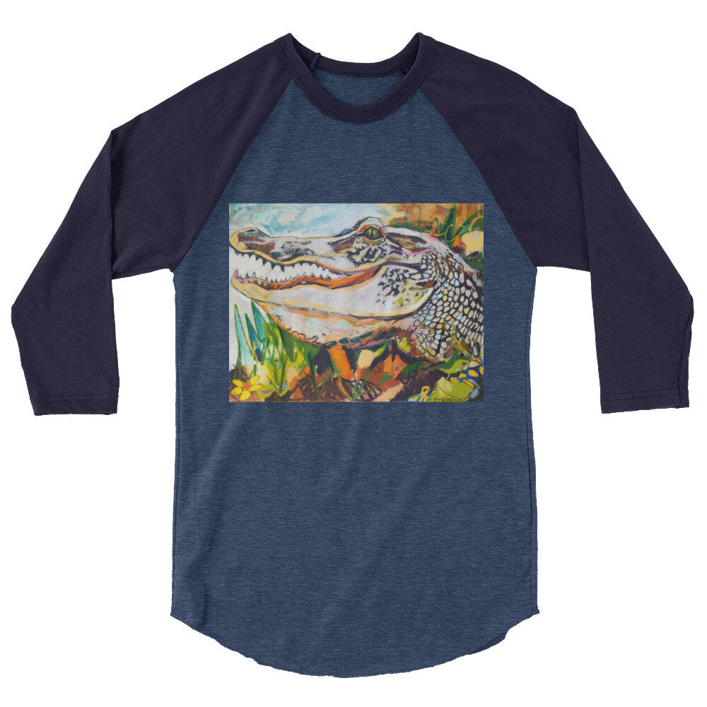 Groovy Gator 3/4 sleeve raglan shirt