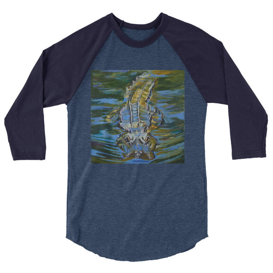 Gator Under Water 3/4 sleeve raglan shirt