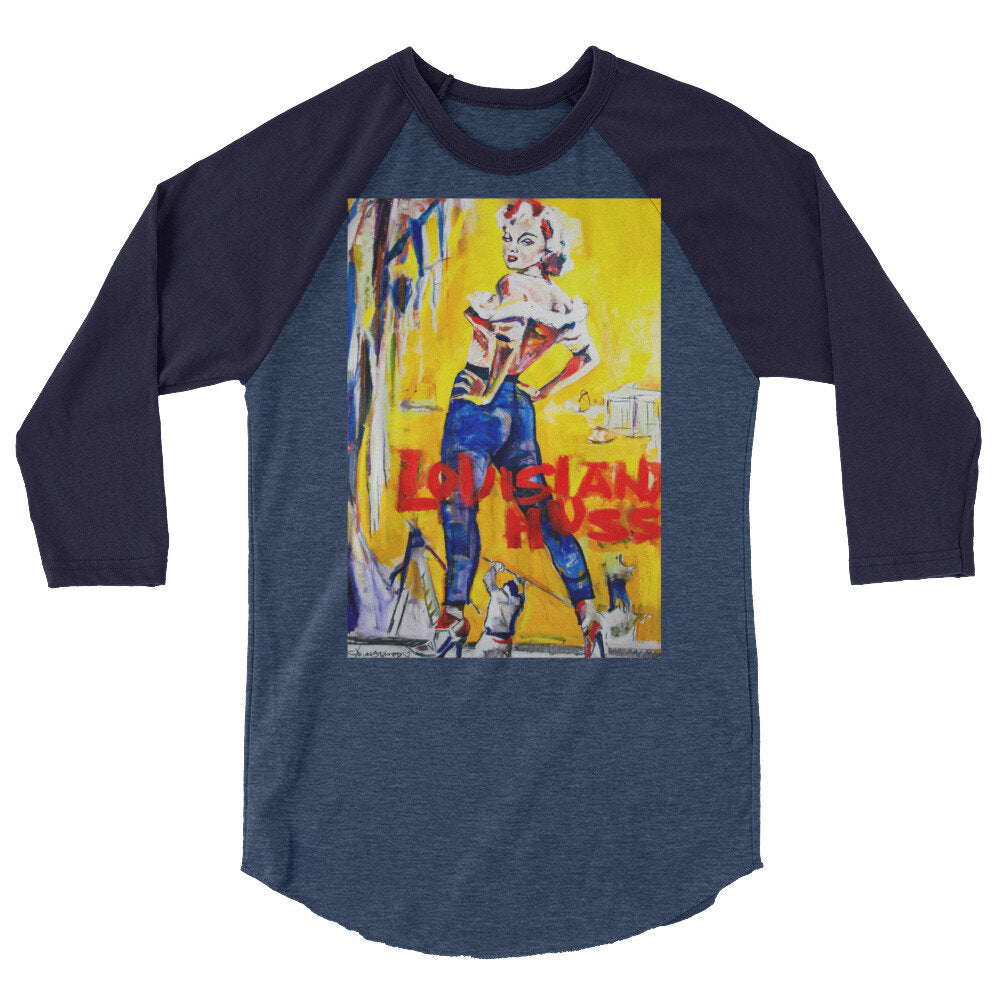 Louisiana Hussy II 3/4 sleeve raglan shirt