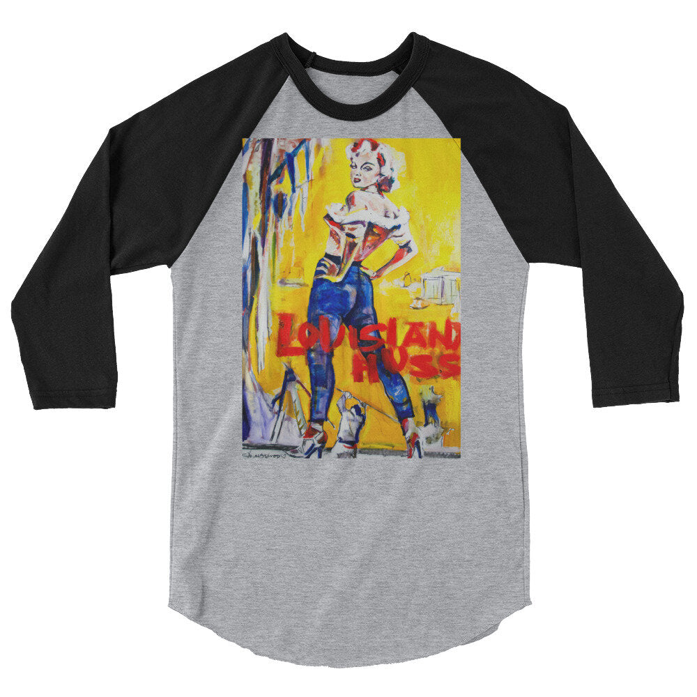 Louisiana Hussy II 3/4 sleeve raglan shirt