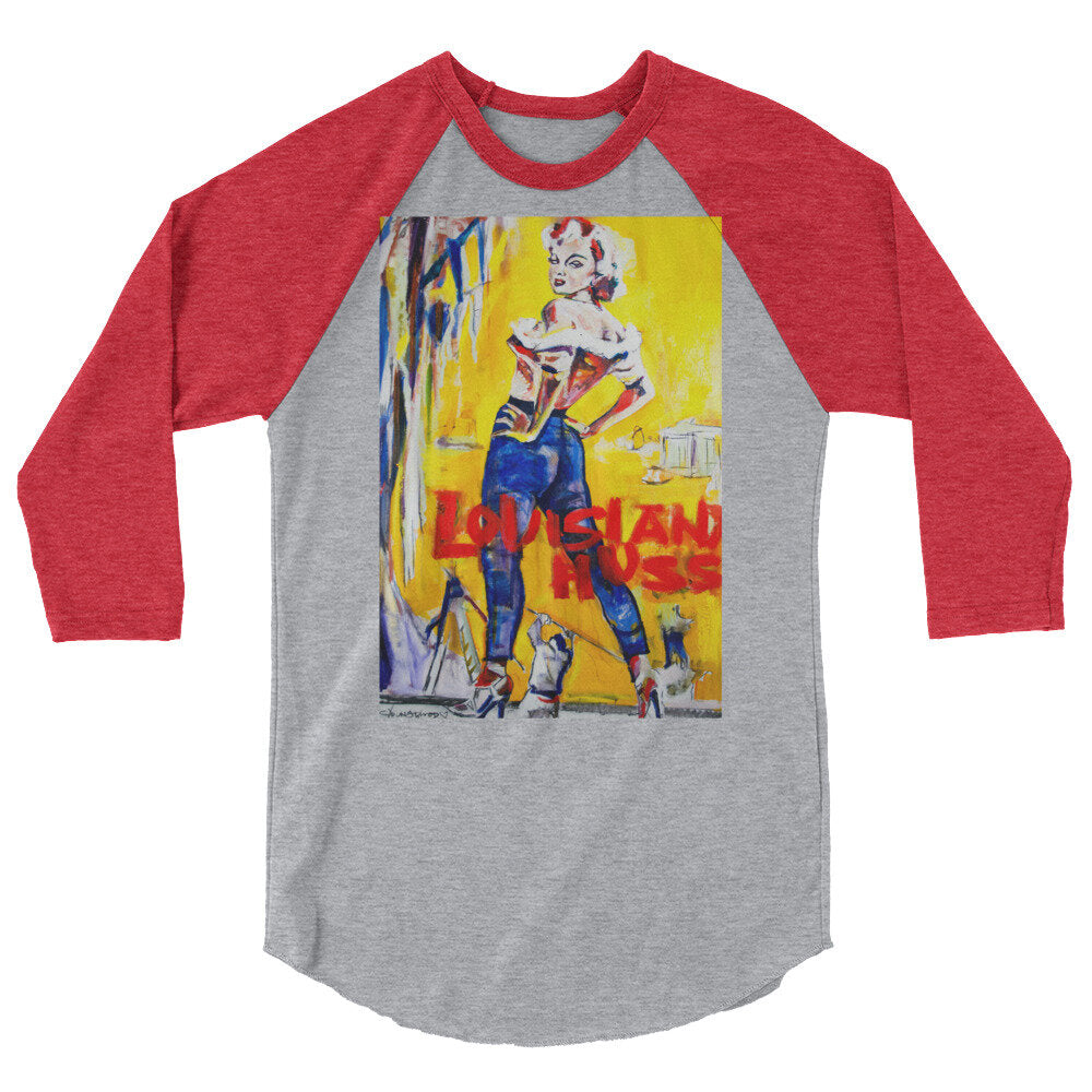 Louisiana Hussy II 3/4 sleeve raglan shirt