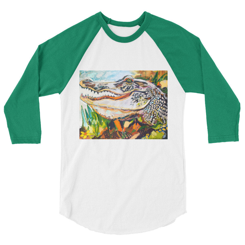 Groovy Gator 3/4 sleeve raglan shirt