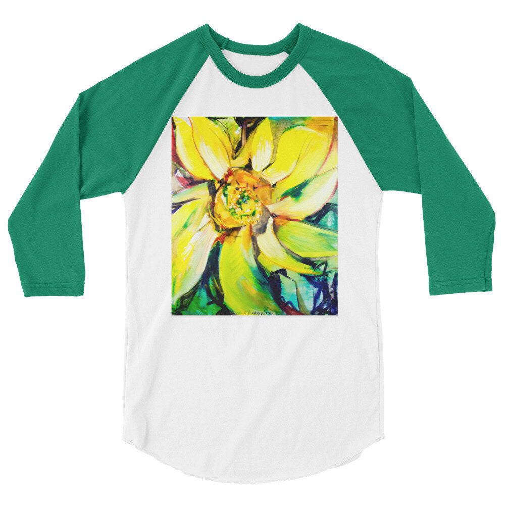 Bosco Sunflower 3/4 sleeve raglan shirt