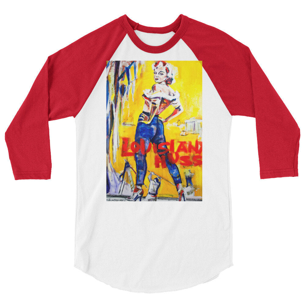 Louisiana Hussy II 3/4 sleeve raglan shirt