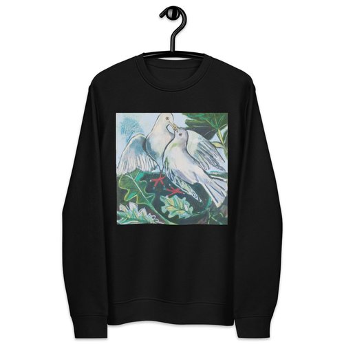 Doves in Abstract Landscape Unisex eco sweatshirt