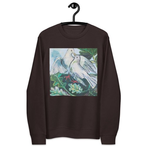 Doves in Abstract Landscape Unisex eco sweatshirt
