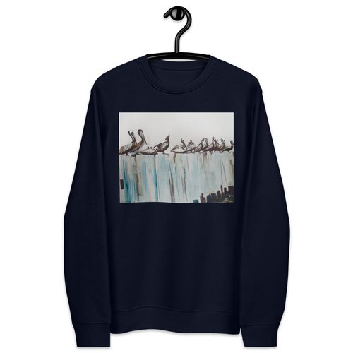 Pelicans on the Pier Unisex eco sweatshirt