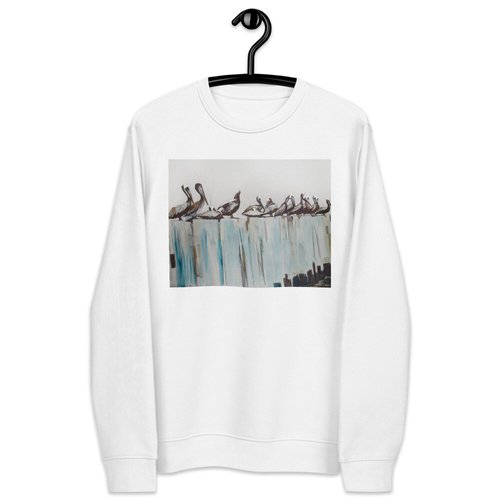 Pelicans on the Pier Unisex eco sweatshirt