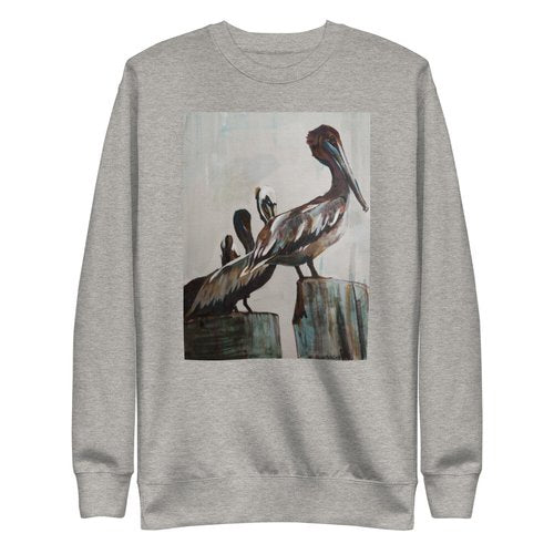 Pelicans in the Fog Unisex Fleece Pullover