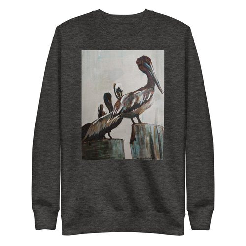 Pelicans in the Fog Unisex Fleece Pullover