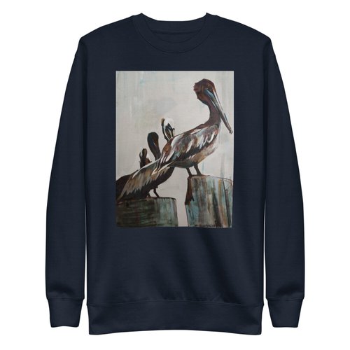 Pelicans in the Fog Unisex Fleece Pullover