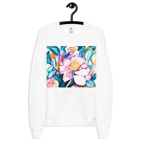 Pink Camillia Unisex fleece sweatshirt