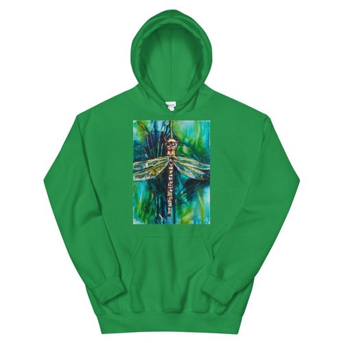 Green Dragonfly Hooded Sweatshirt