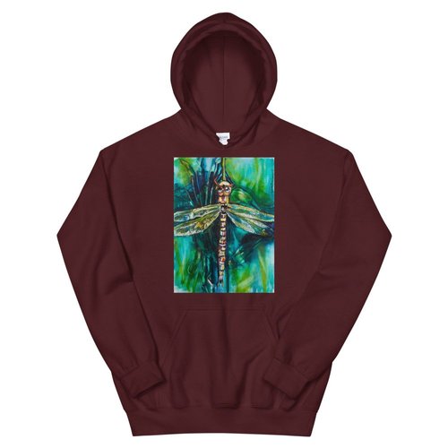 Green Dragonfly Hooded Sweatshirt
