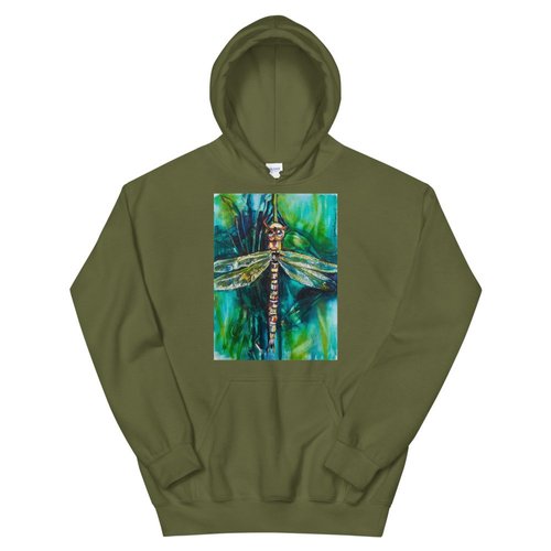 Green Dragonfly Hooded Sweatshirt