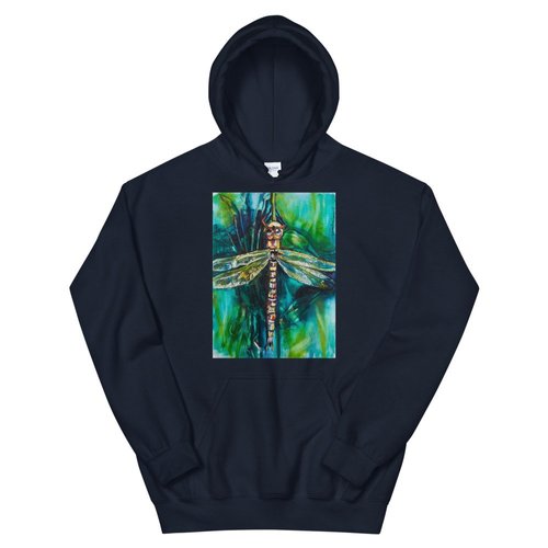 Green Dragonfly Hooded Sweatshirt