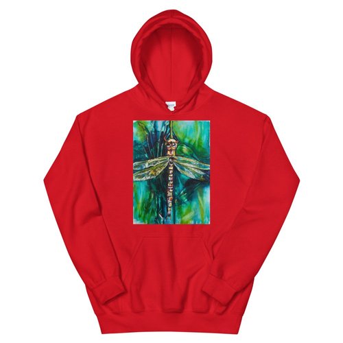 Green Dragonfly Hooded Sweatshirt