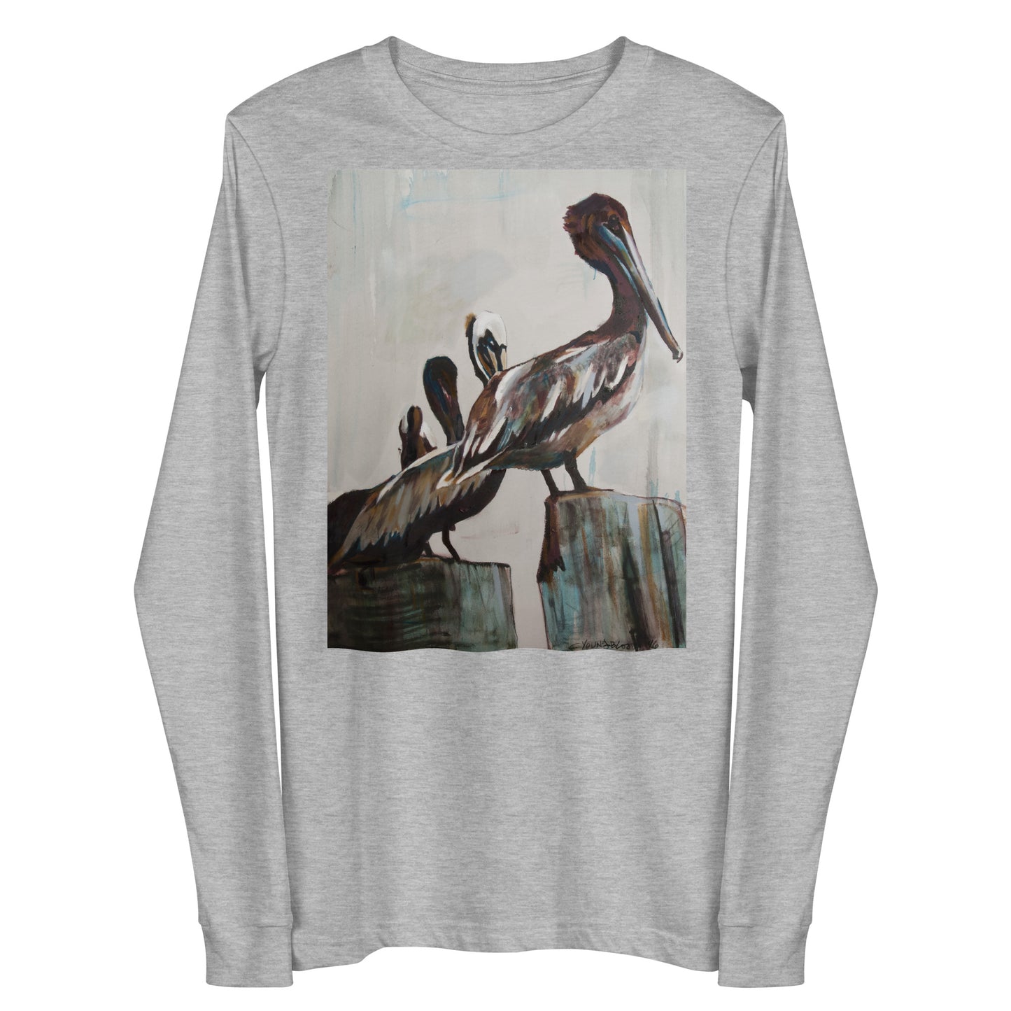 Pelicans in the Fog Unisex Long Sleeve Tee