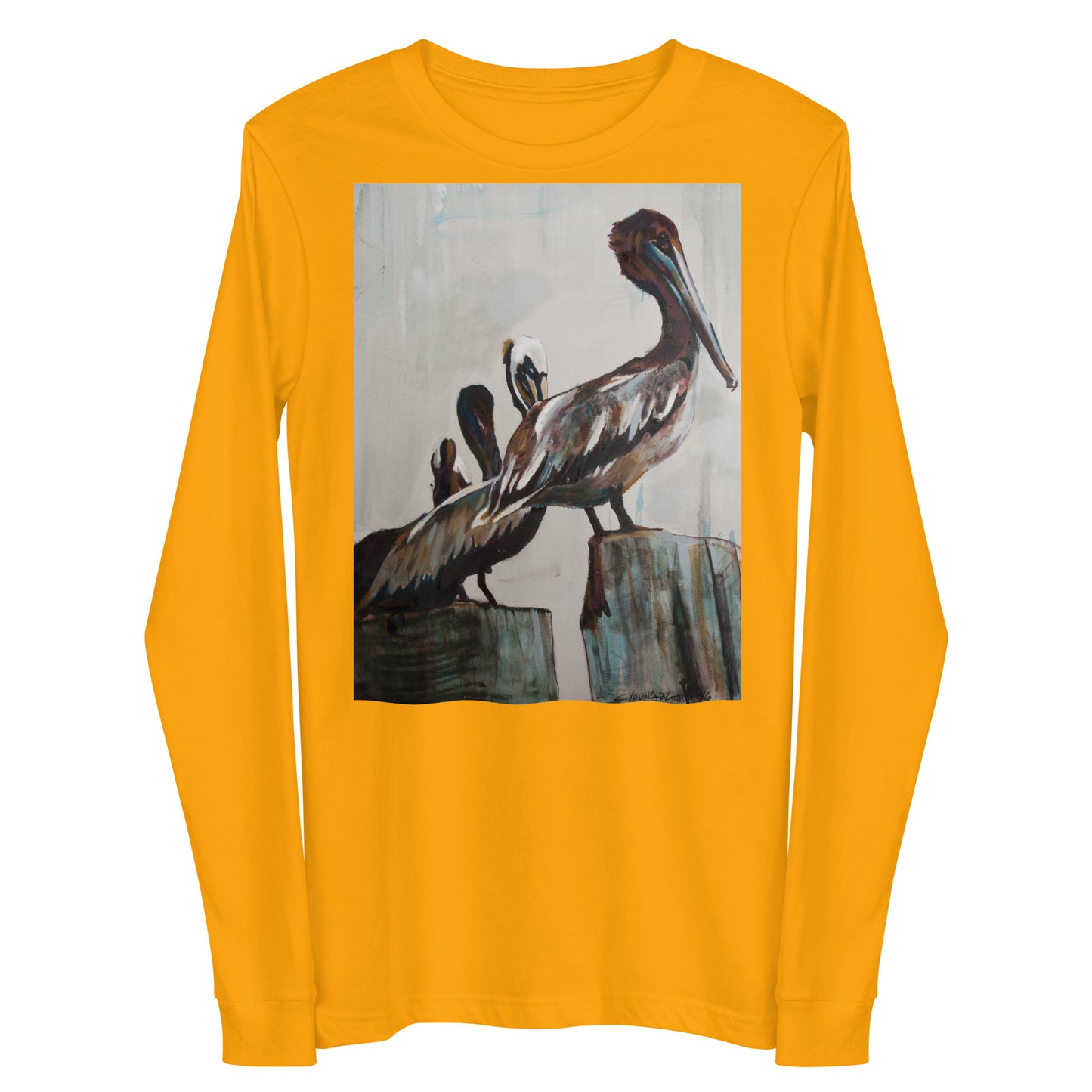 Pelicans in the Fog Unisex Long Sleeve Tee