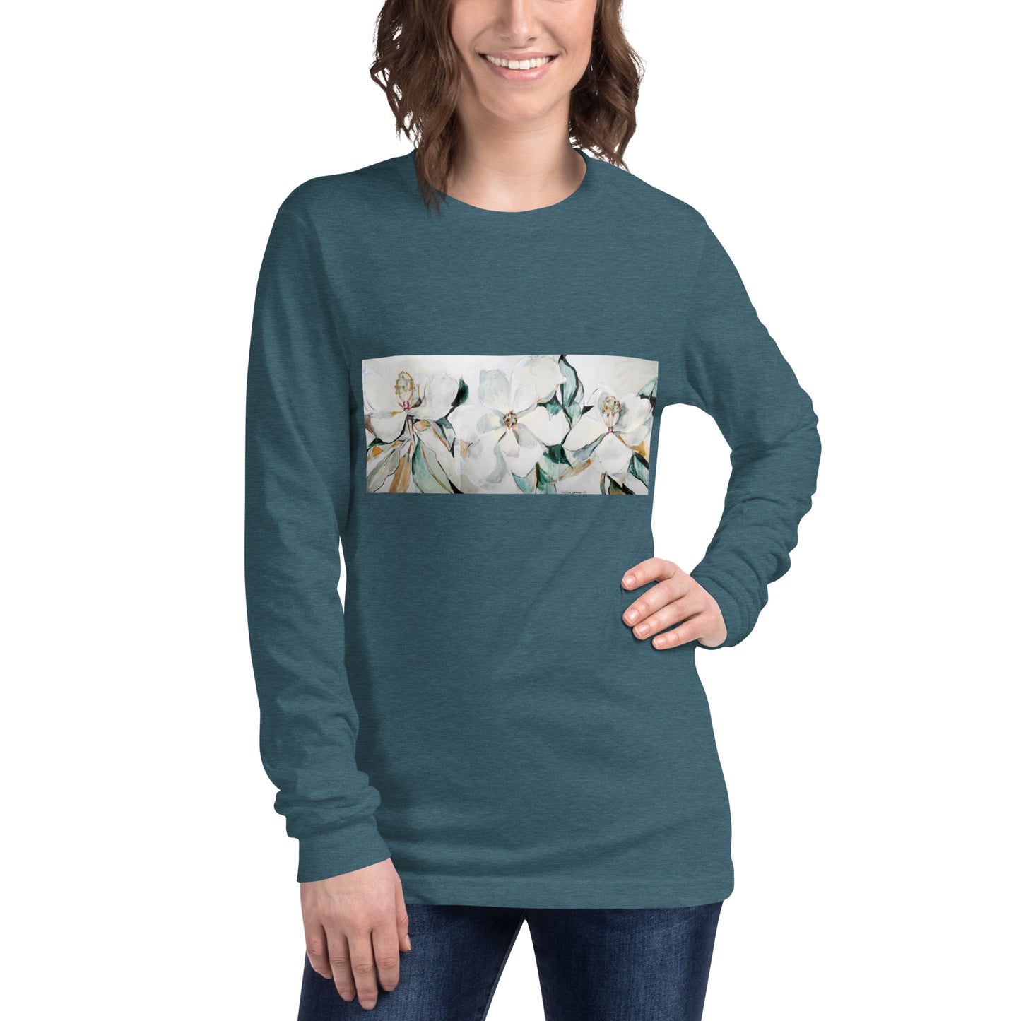 Magnolia Triptych Unisex Long Sleeve Tee