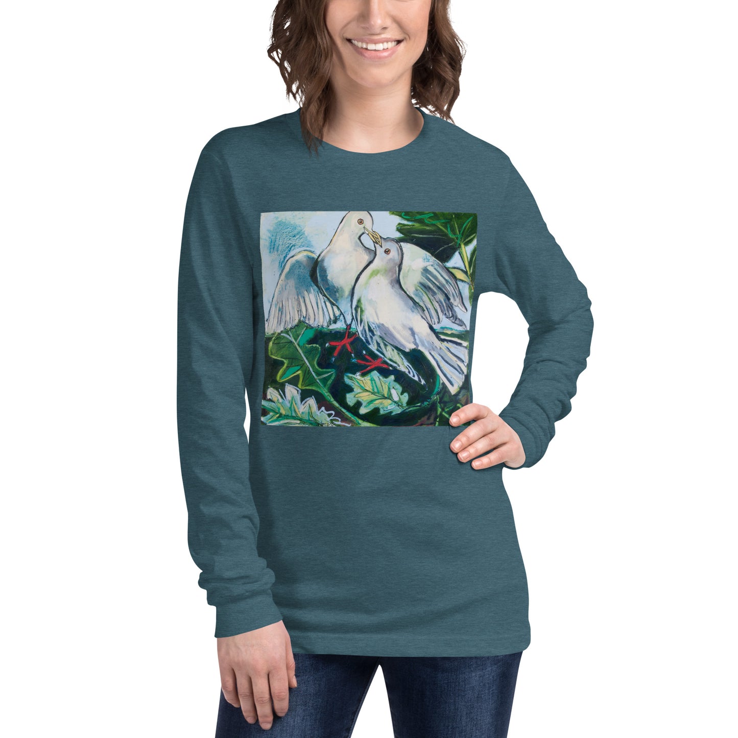 Doves in Landscape Unisex Long Sleeve Tee