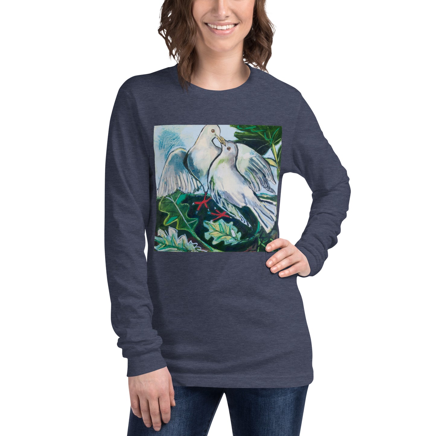 Doves in Landscape Unisex Long Sleeve Tee