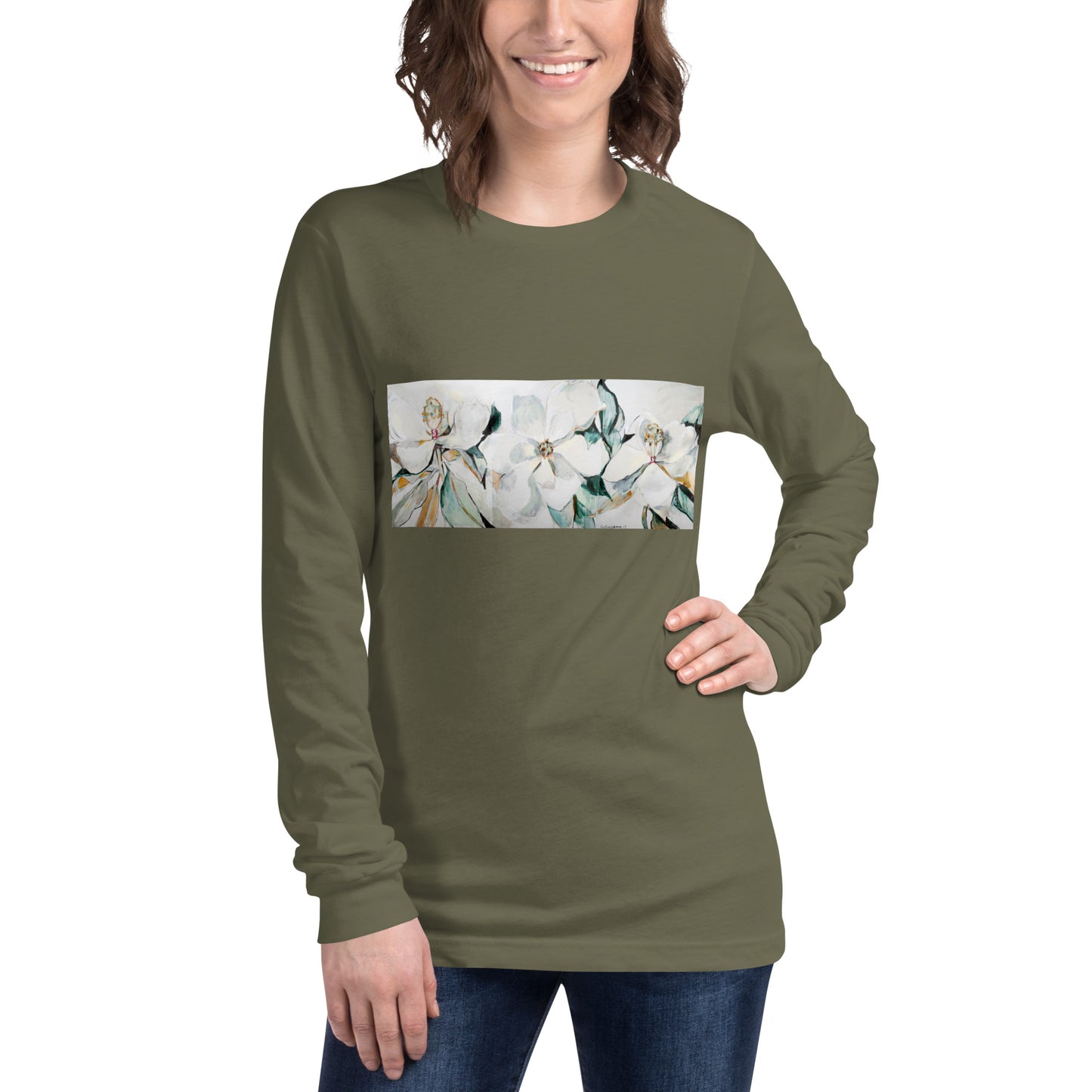 Magnolia Triptych Unisex Long Sleeve Tee