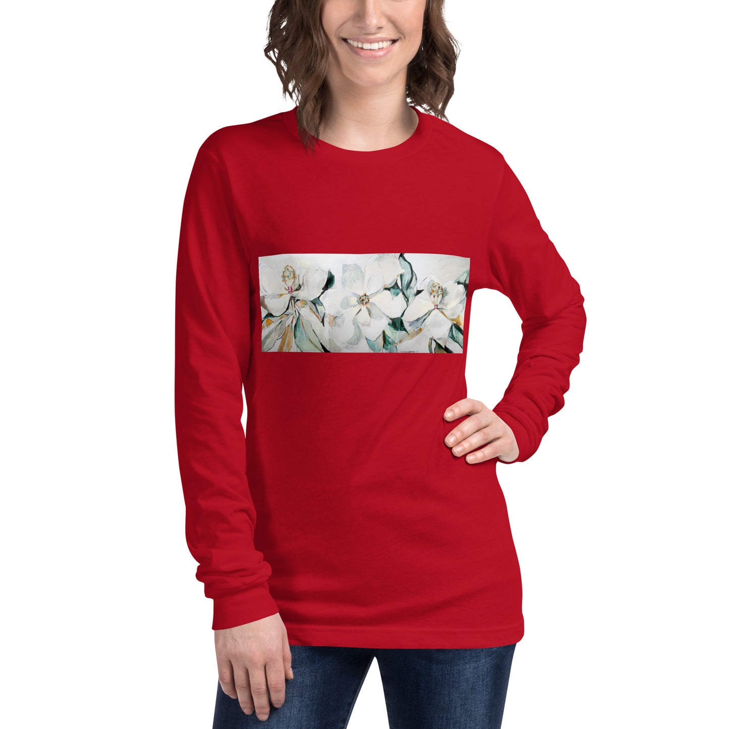 Magnolia Triptych Unisex Long Sleeve Tee