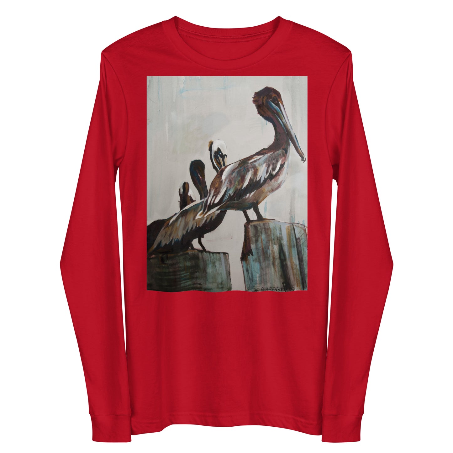 Pelicans in the Fog Unisex Long Sleeve Tee