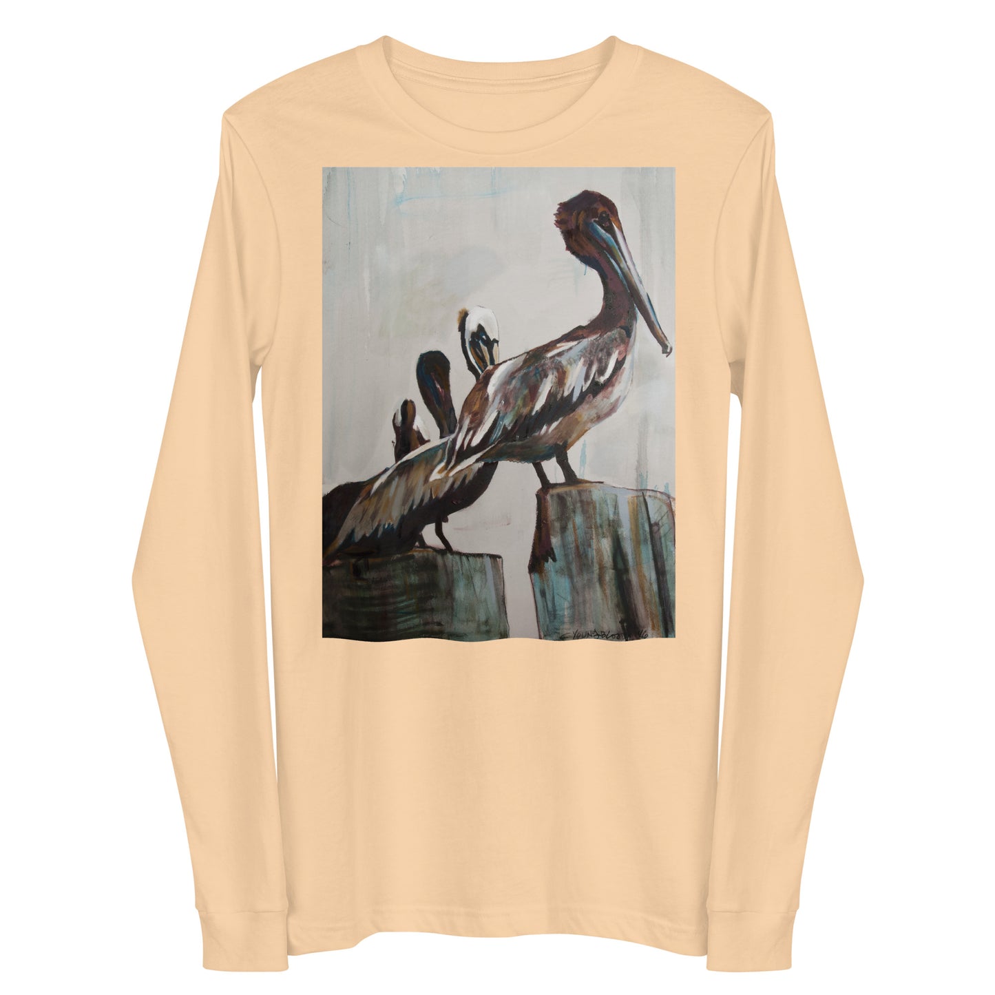 Pelicans in the Fog Unisex Long Sleeve Tee