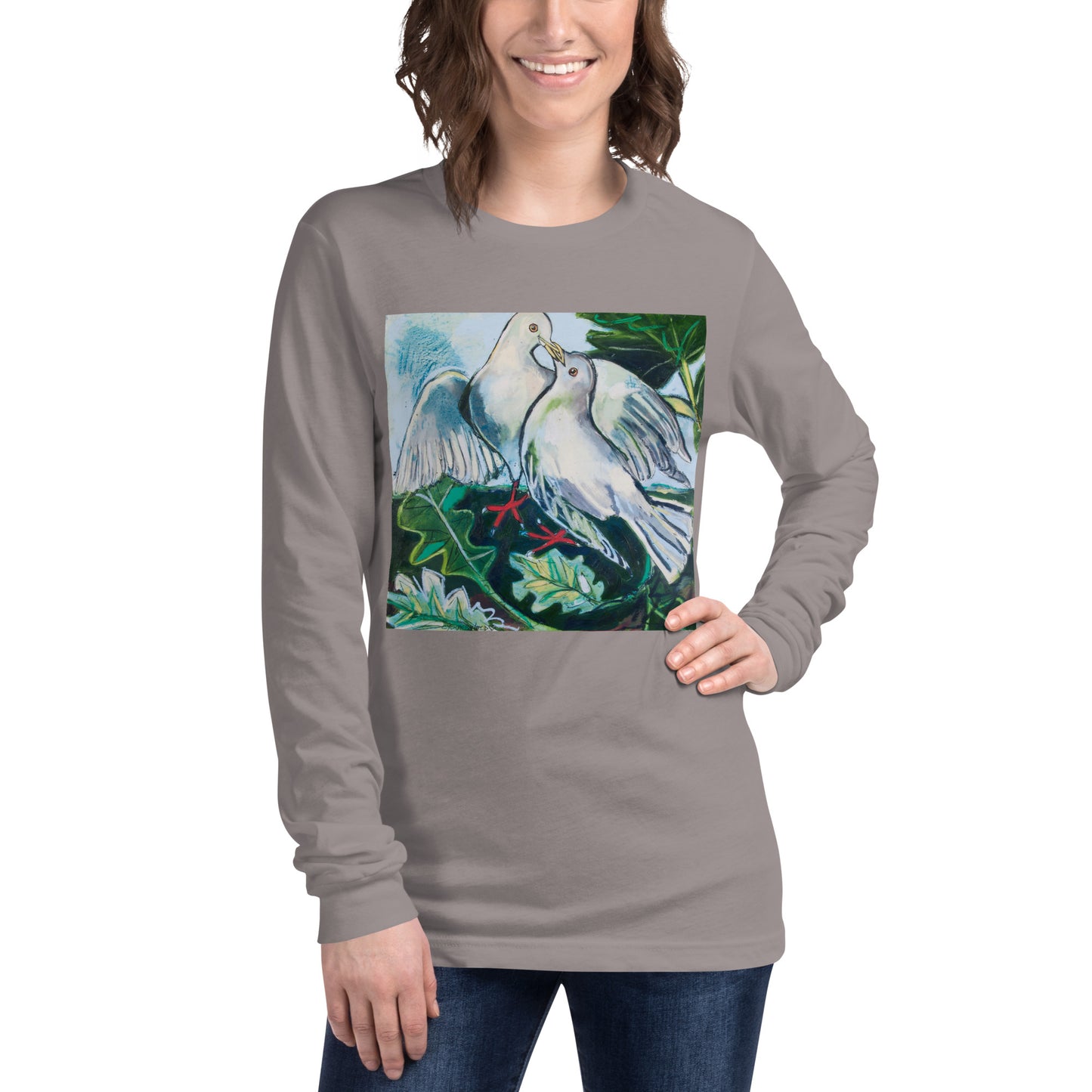 Doves in Landscape Unisex Long Sleeve Tee