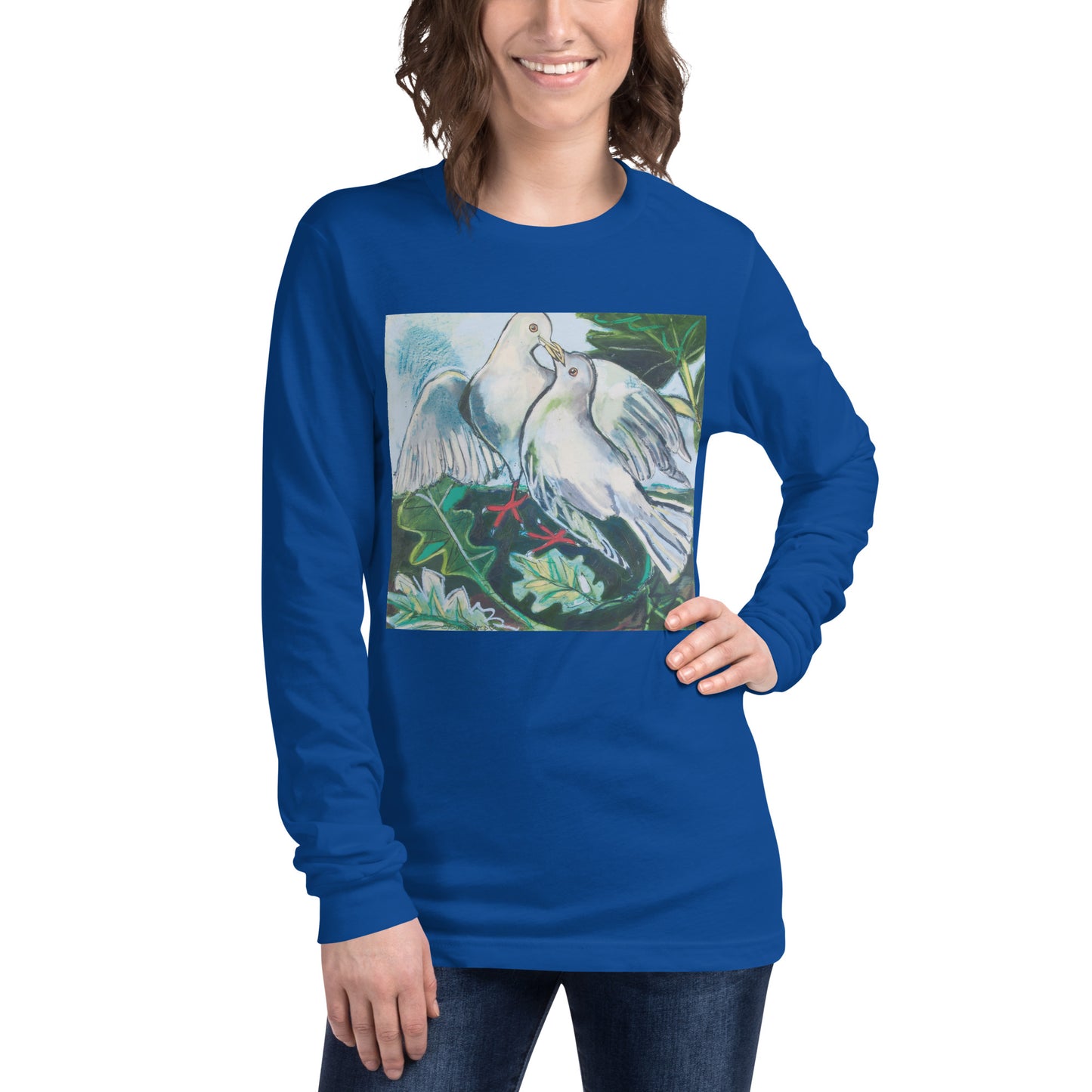 Doves in Landscape Unisex Long Sleeve Tee