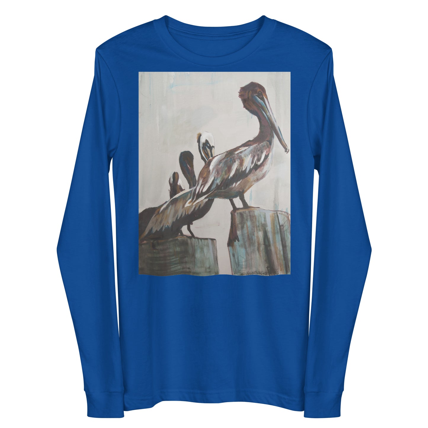 Pelicans in the Fog Unisex Long Sleeve Tee