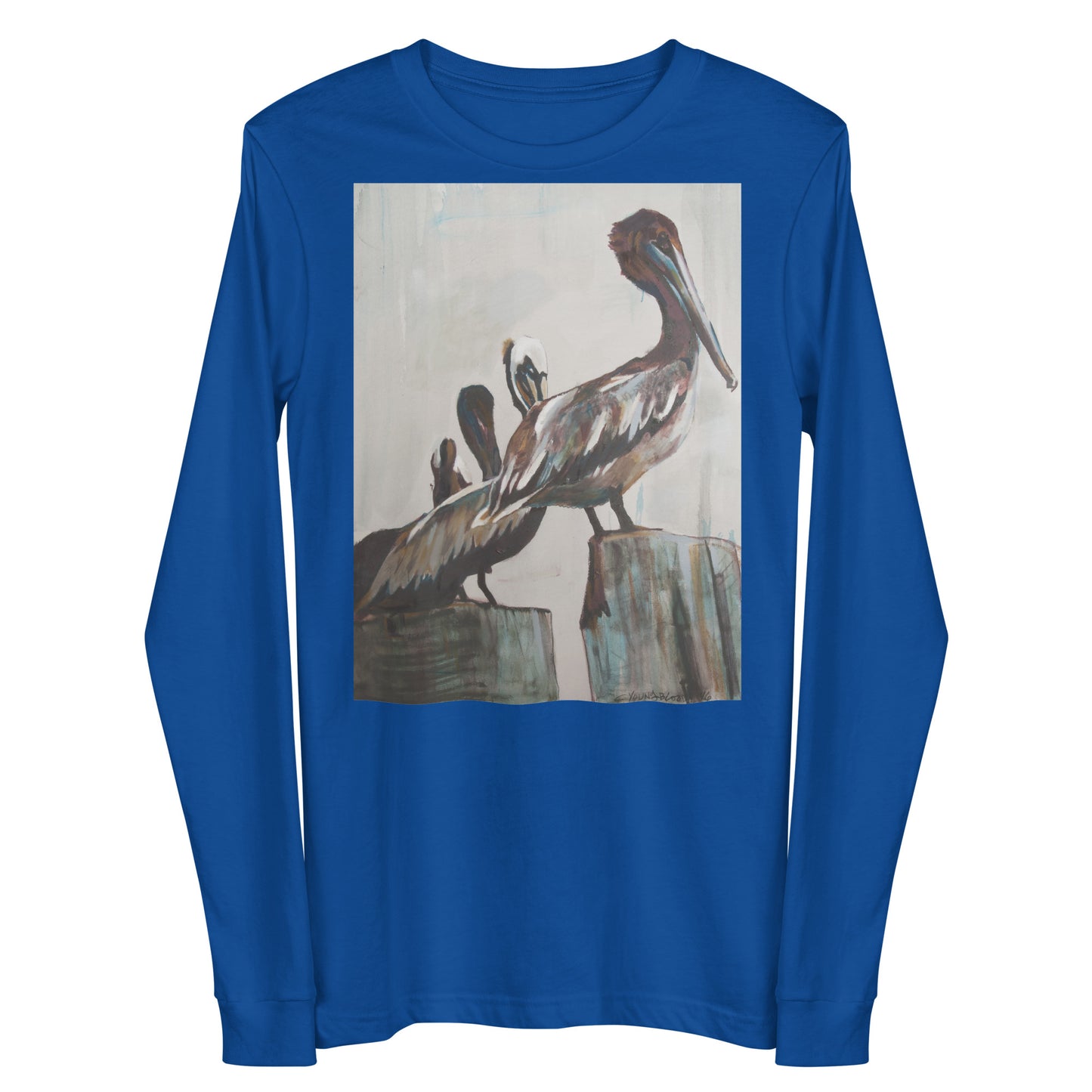 Pelicans in the Fog Unisex Long Sleeve Tee