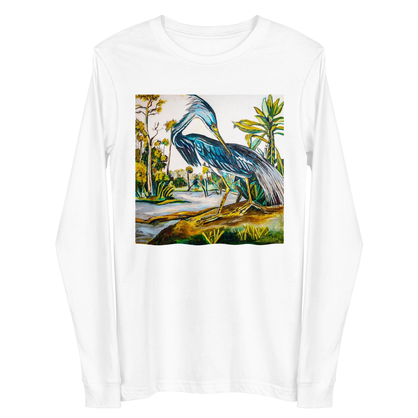 Blue Heron Unisex Long Sleeve Tee