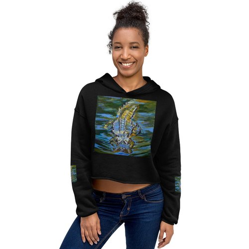 Gator Under Water Crop Hoodie