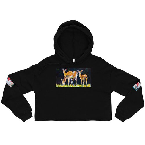 Deer Family Crop Hoodie