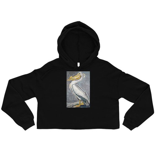 White Pelican Crop Hoodie